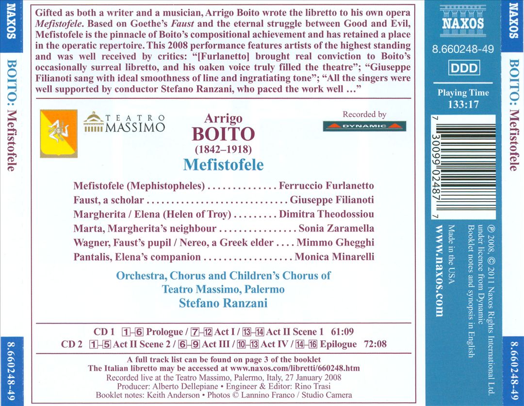 Arrigo Boito: Mefistofele cover art