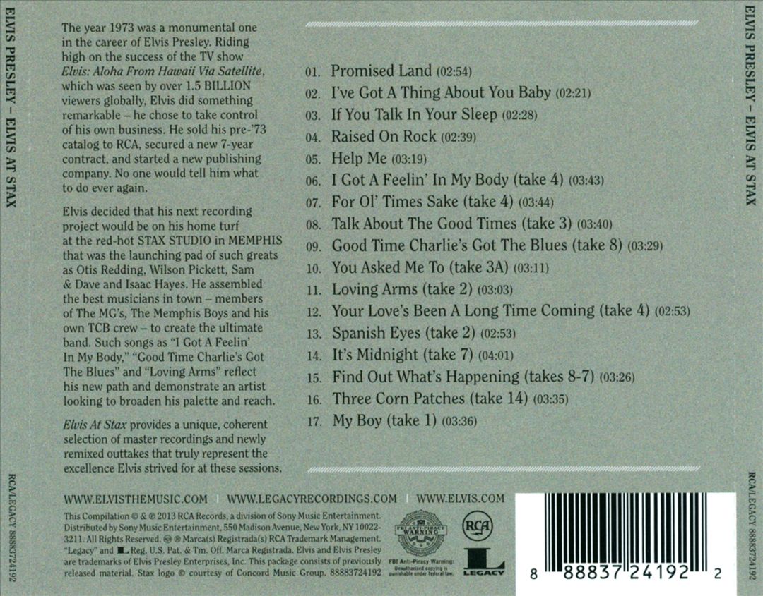 Elvis at Stax cover art