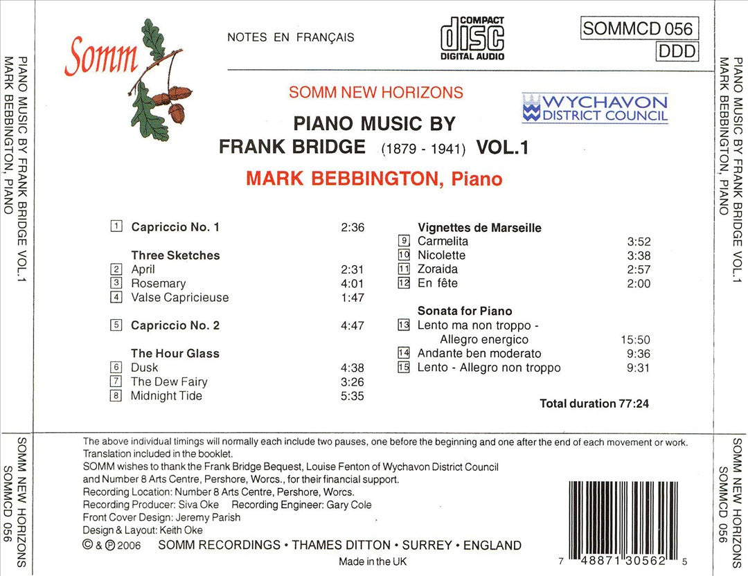 Piano Music of Frank Bridge, Vol. 1 cover art