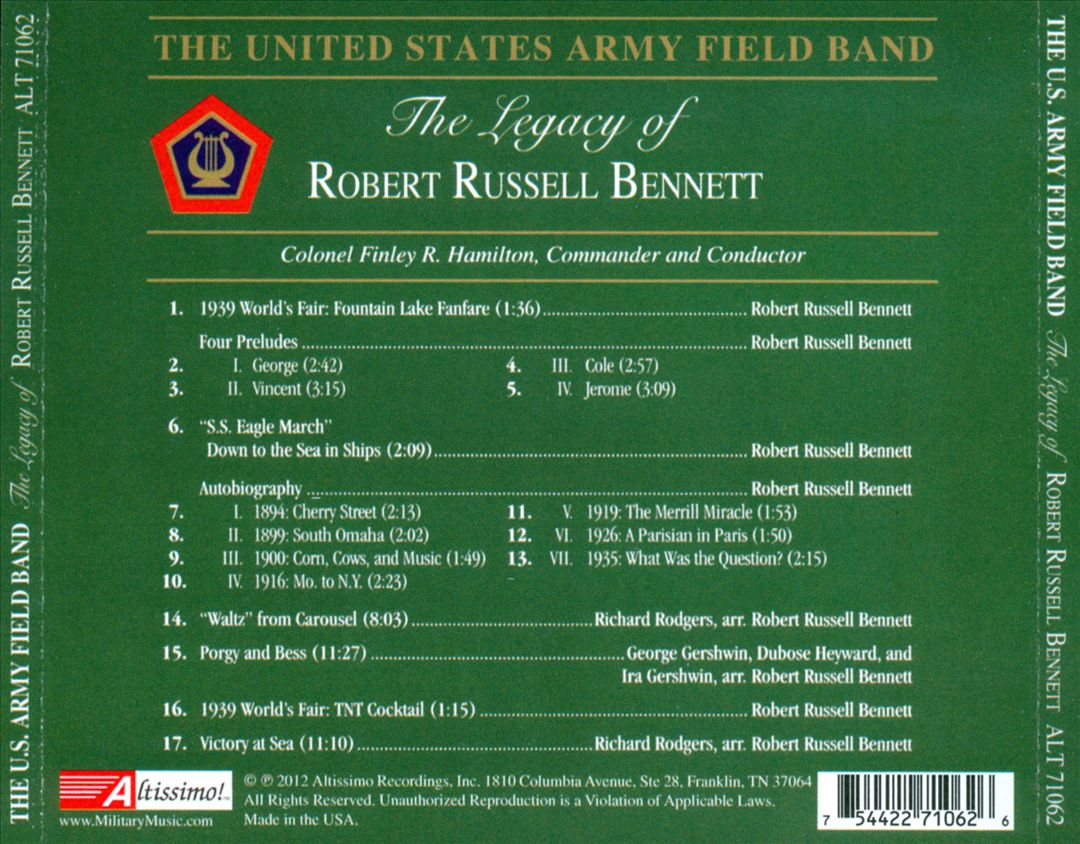 Legacy of Robert Russell Bennett cover art