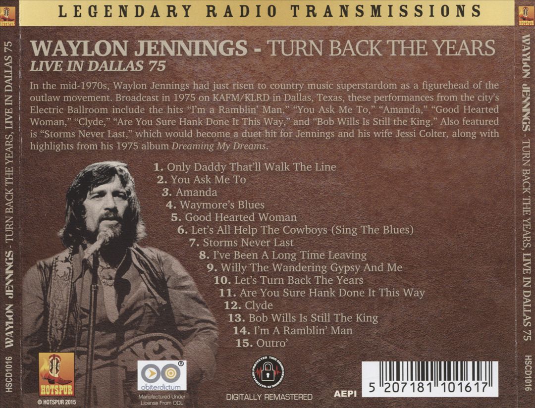 Turn Back the Years: Live in Dallas 1975 cover art