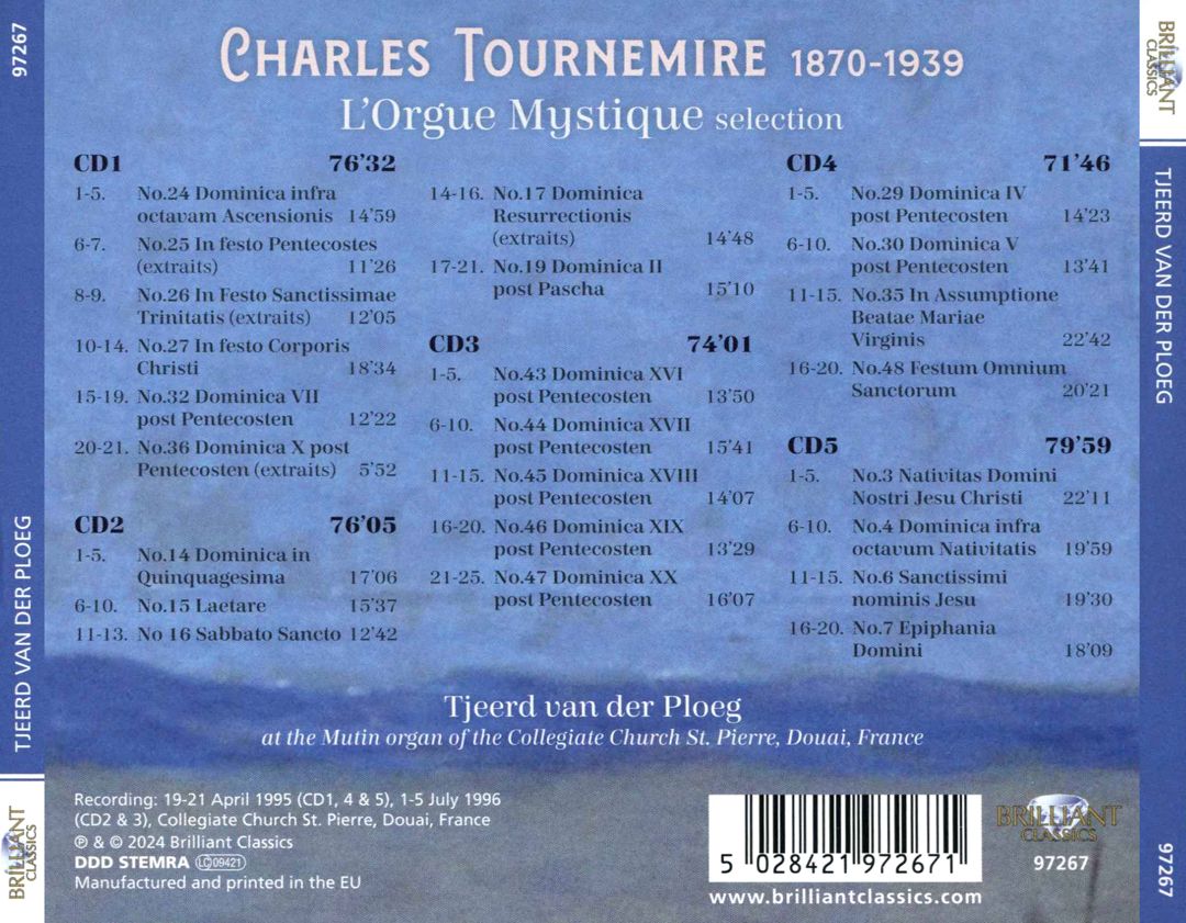 Tournemire: L'Orgue Mystique, selection cover art