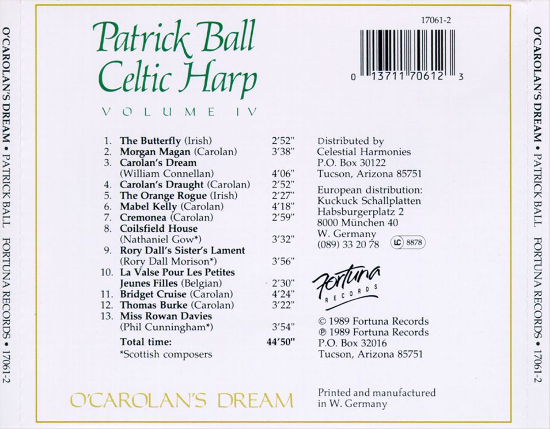 Celtic Harp 4: O'carolan's Dream cover art