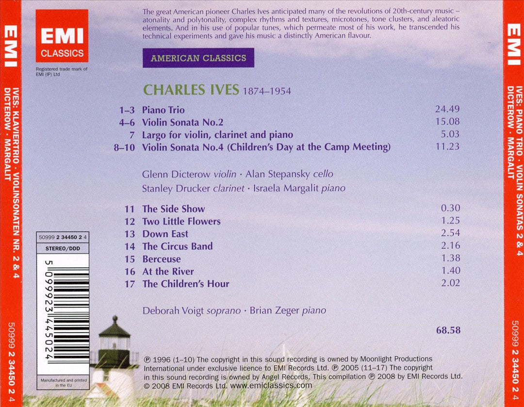 American Classics: Charles Ives - Songs; Piano Trio; Violin Sonatas Nos. 2 & 4 cover art