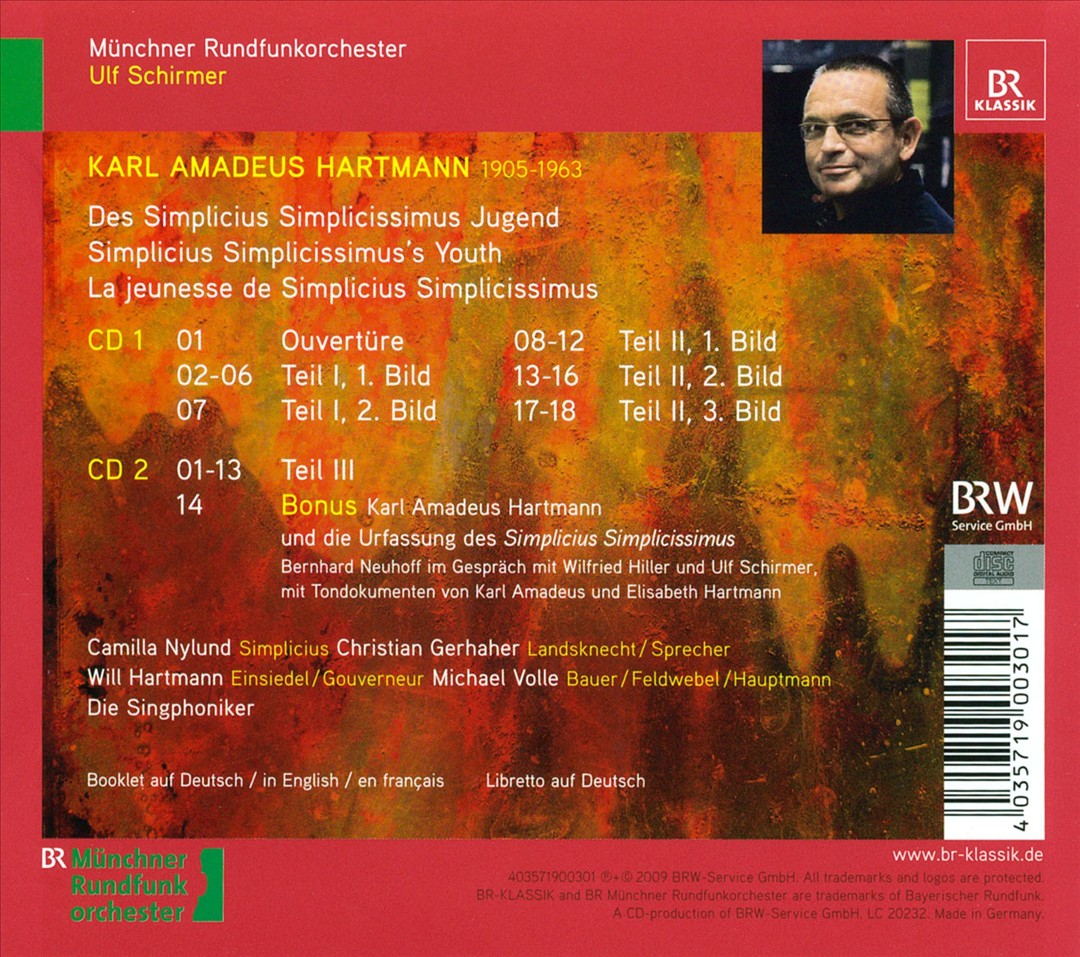 Karl Amadeus Hartmann: Des Simplicius Simplicissimus Jugend cover art