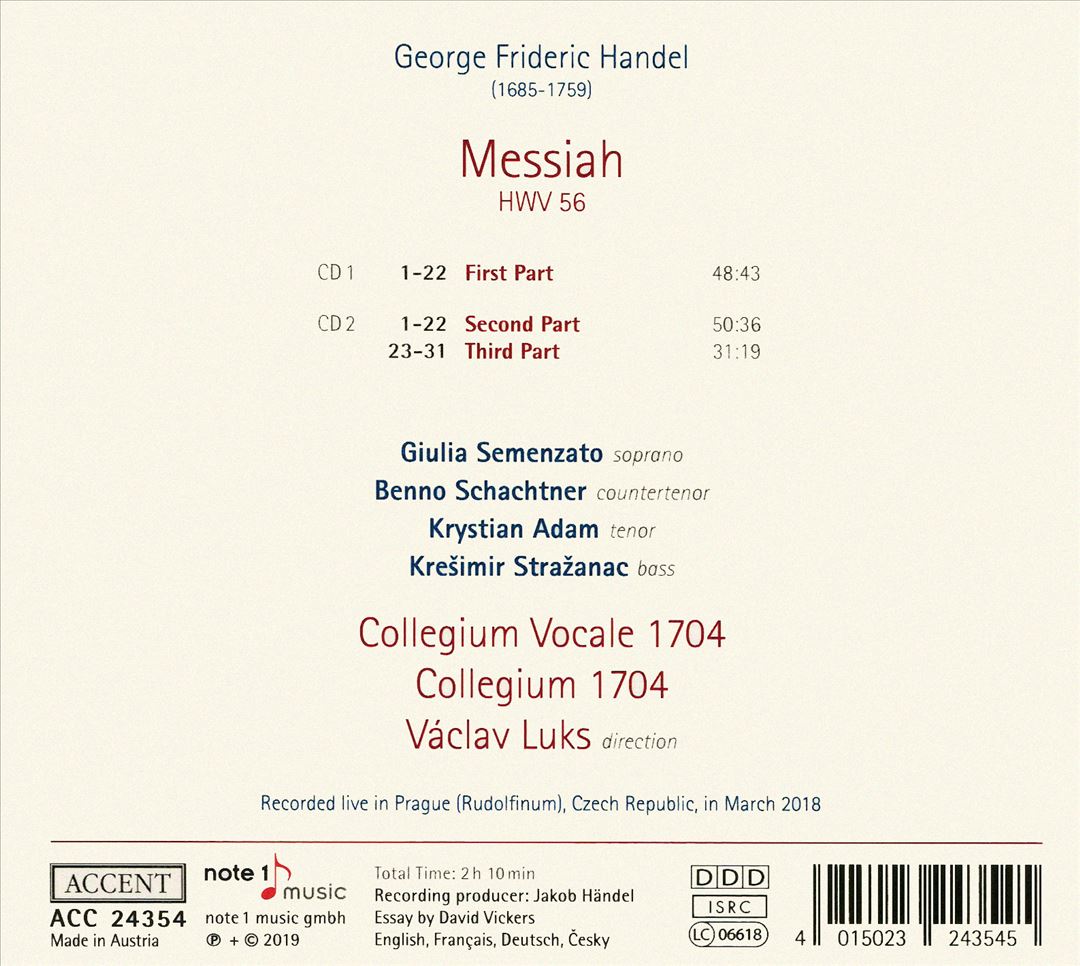 George Frederick Handel: Messiah cover art