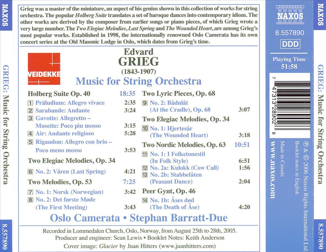 Grieg: Music for String Orchestra cover art