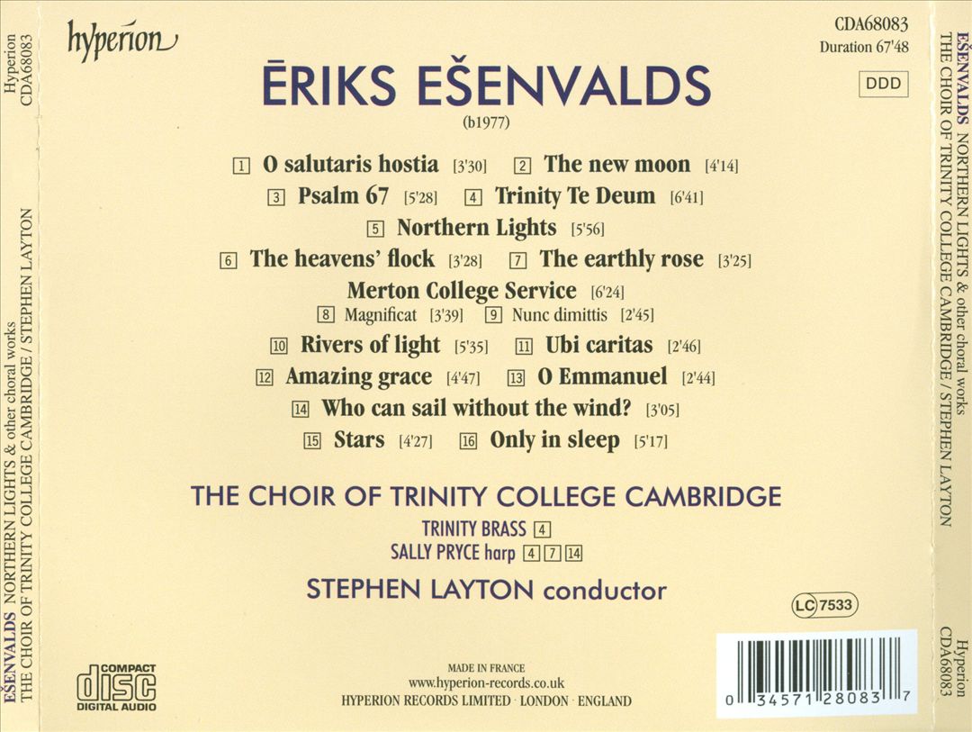 Ēriks Ešenvalds: Northern Lights cover art