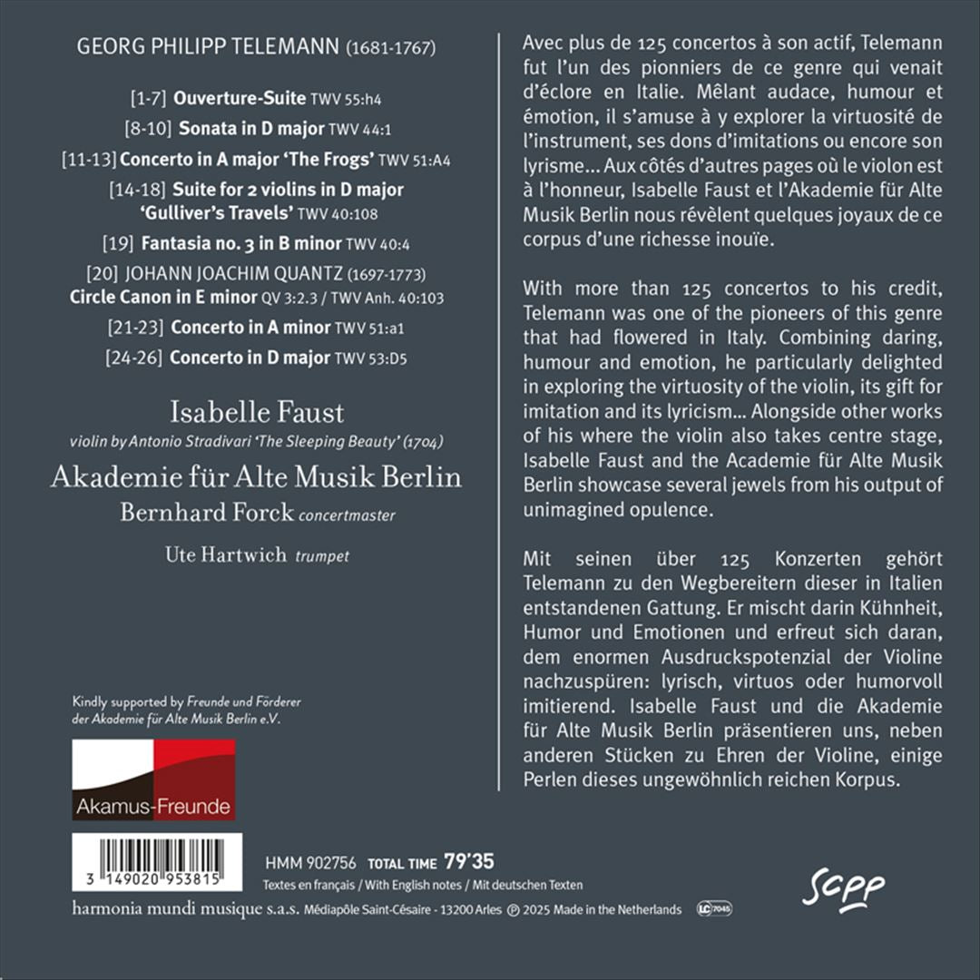Georg Philipp Telemann: Violin Concertos; Overture; Suite; Fantasie cover art