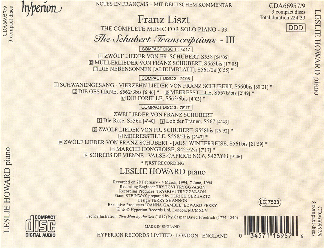 Liszt: The Schubert Transcriptions, Vol. 3 cover art