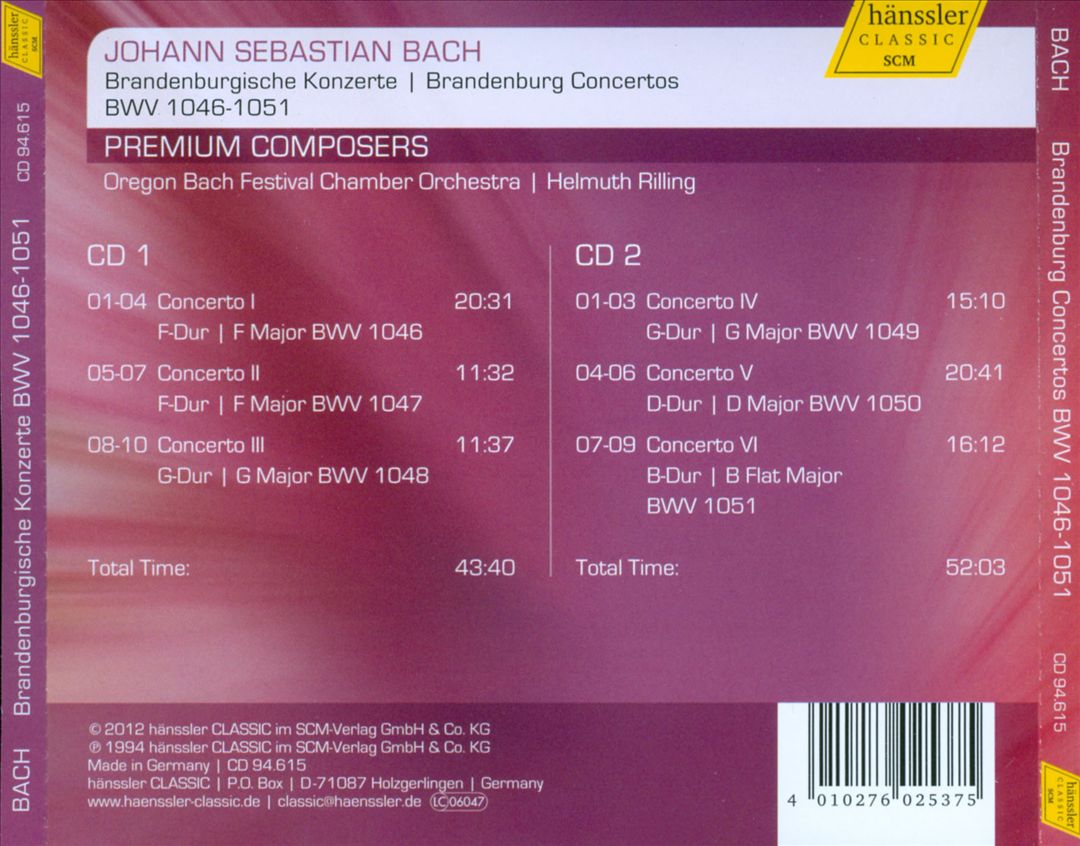 Bach: Brandenburgische Konzerte cover art