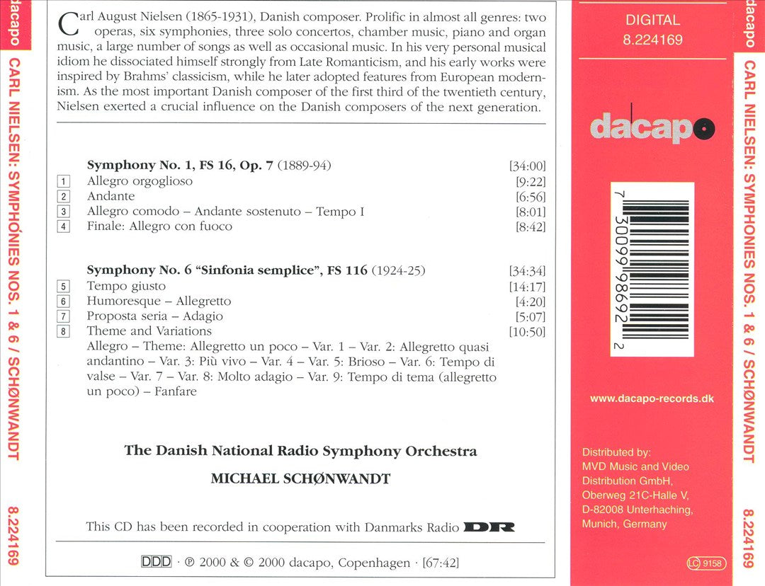 Nielsen: Symphonies Nos. 1 & 6 cover art