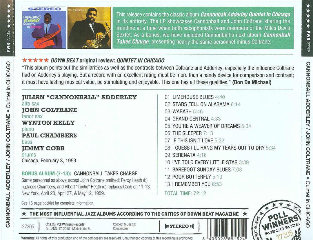 Cannonball Adderley Quintet in Chicago cover art