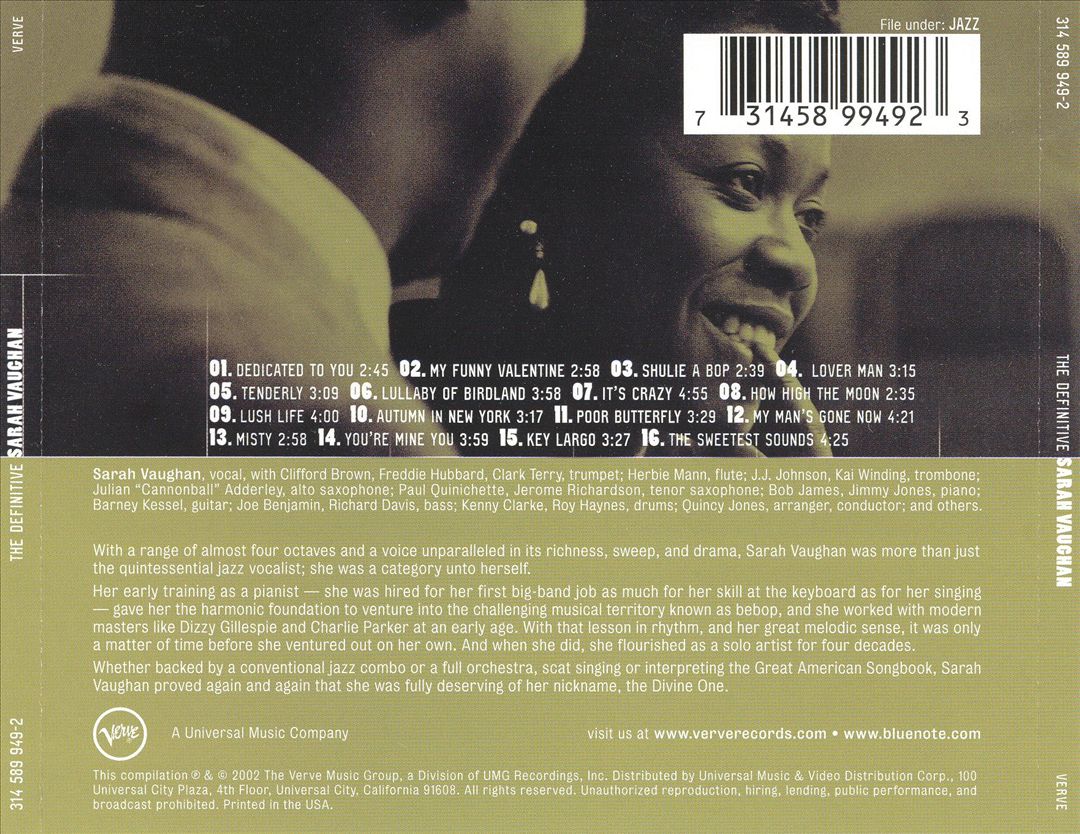 Definitive Sarah Vaughan cover art