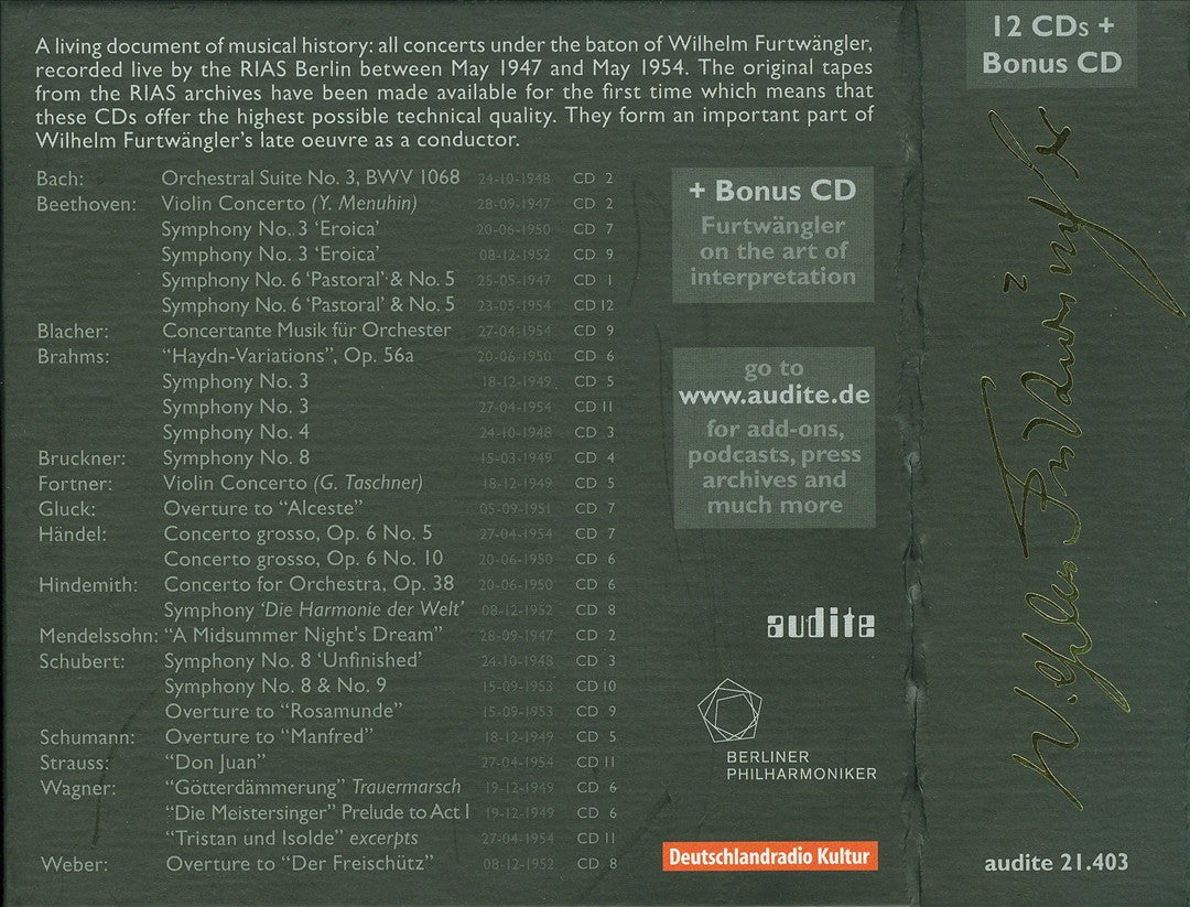 Wilhelm Furtwängler: Live in Berlin cover art