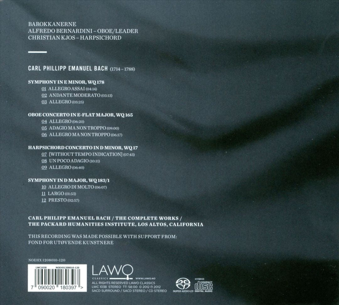 CPE Bach: Empfindsamkeit! - Symphonies & Concertos cover art