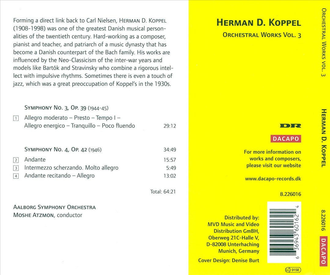 Hermann D. Koppel: Orchestral Works, Vol. 3 cover art
