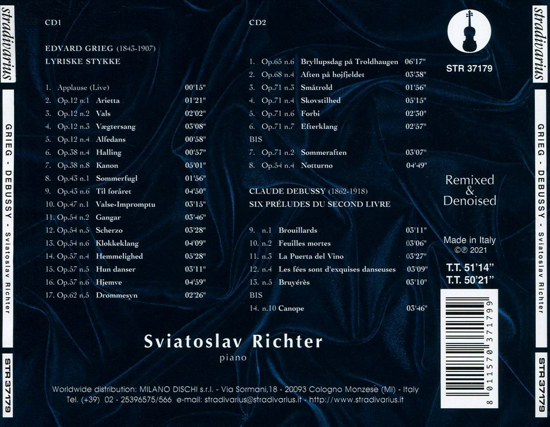 Grieg: Lyriske Stykker; Debussy: Six Préludes cover art