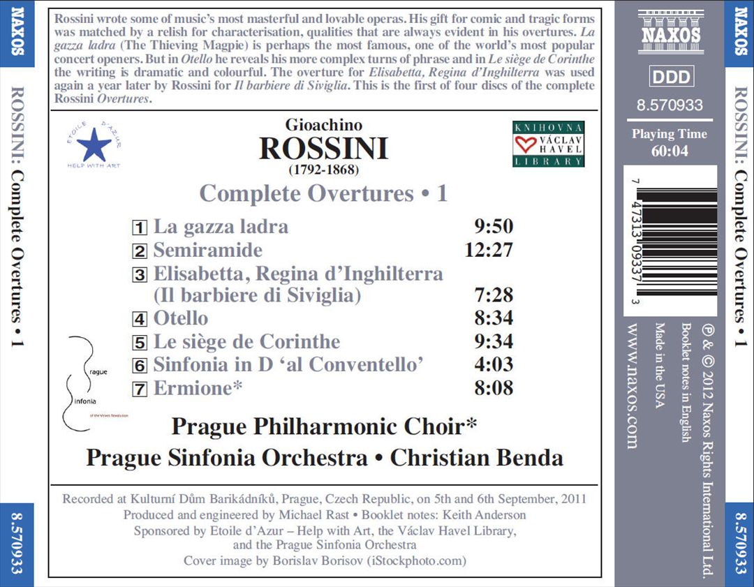 Rossini: Complete Overtures, Vol. 1 - The Thieving Magpie; Semiramide; Otello cover art