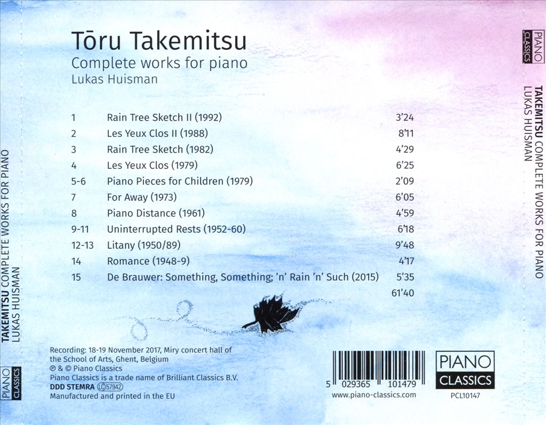 Toru Takemitsu: Complete Works for Piano cover art