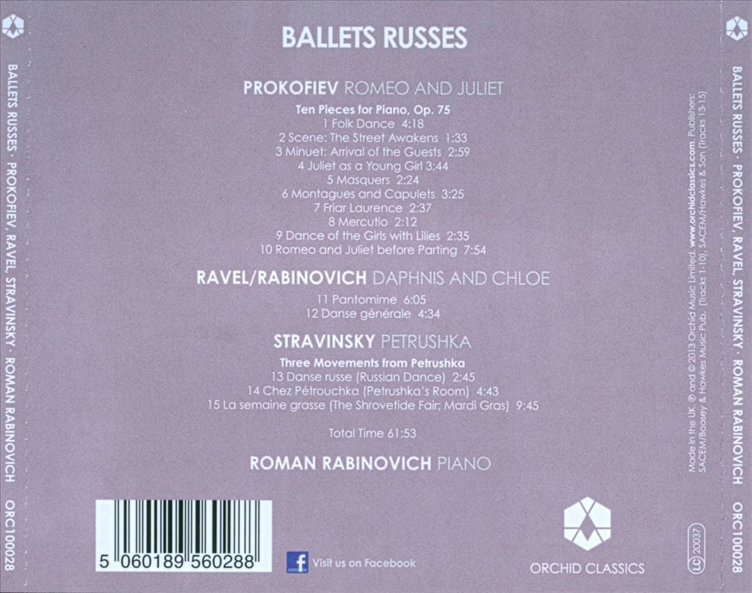 Ballets Russes: Ravel/Rabinovich, Stravinsky, Prokofiev cover art