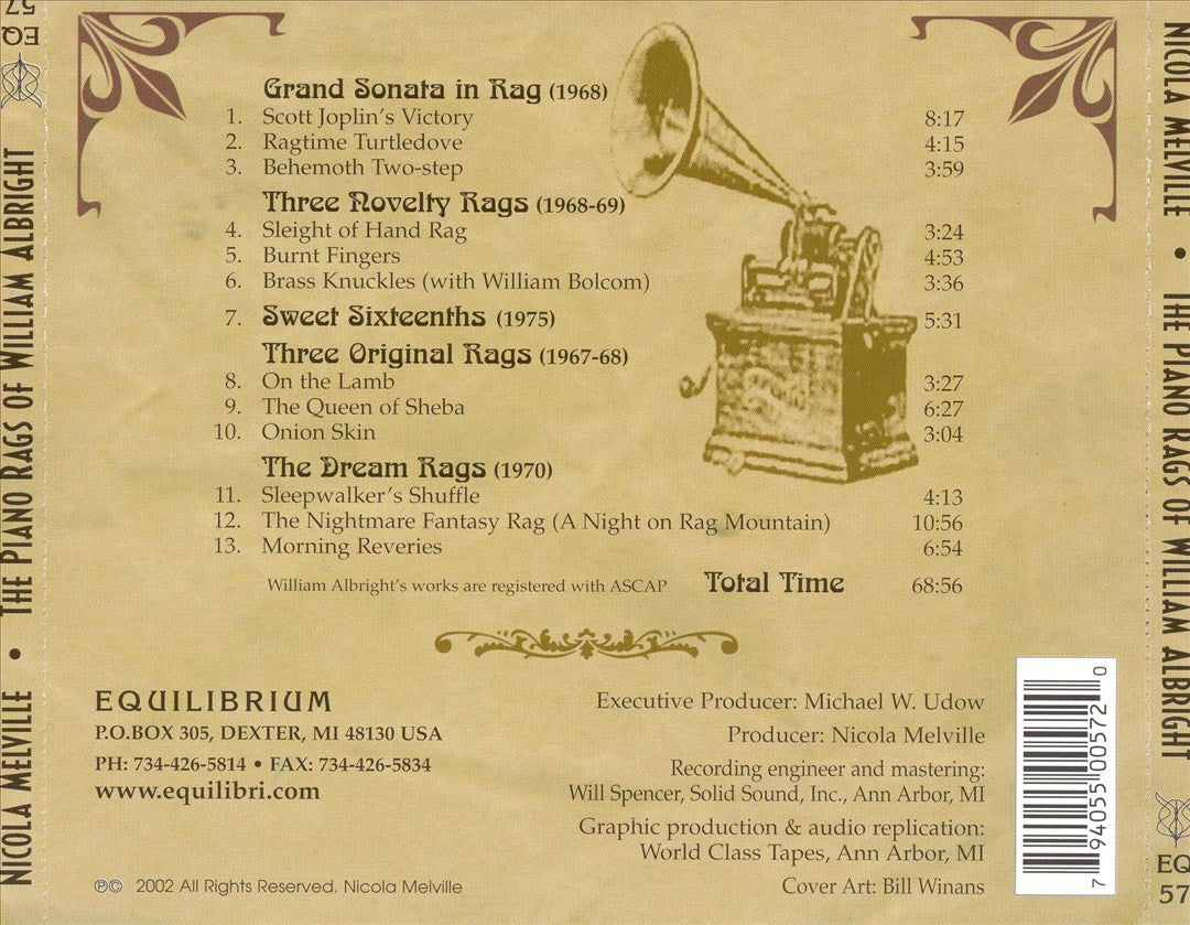 Piano Rags of William Albright cover art