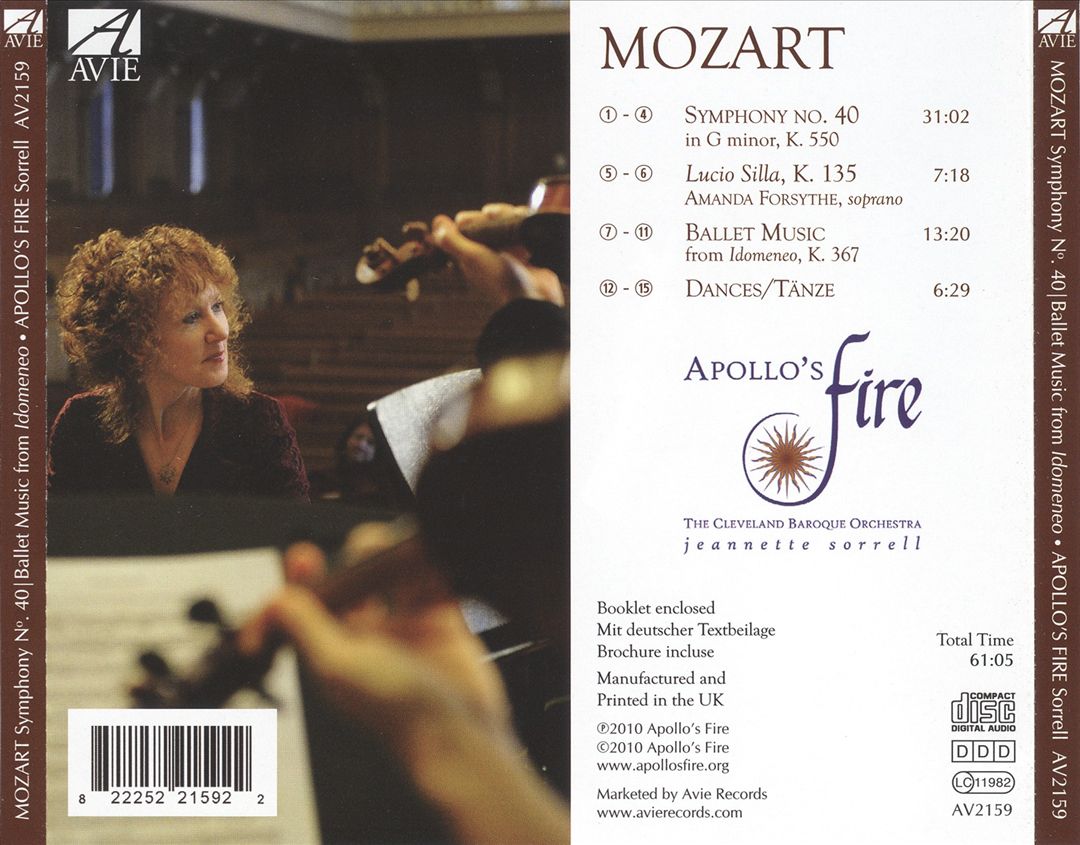 Mozart: Symphony No. 40; Ballet Music from Idomeneo cover art