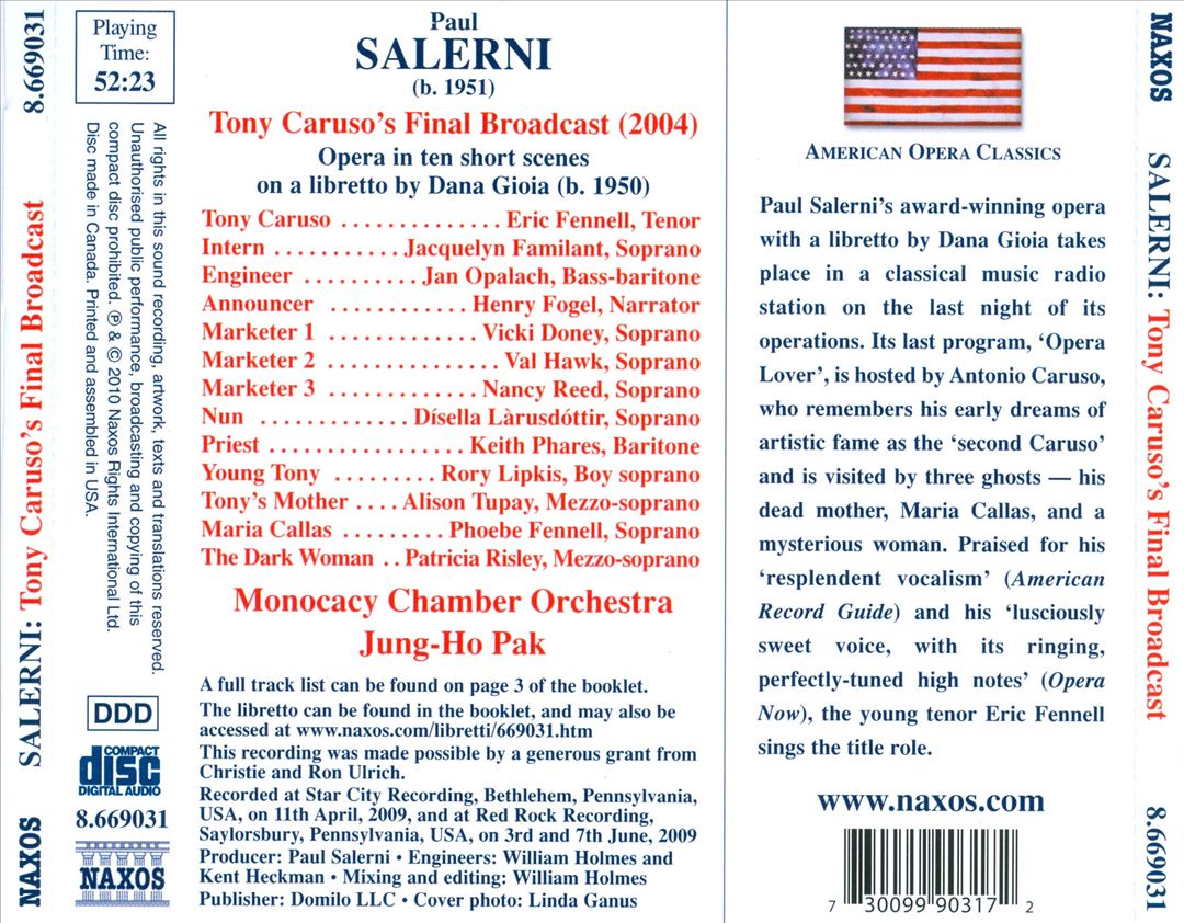 Paul Salerni: Tony Caruso's Final Broadcast cover art