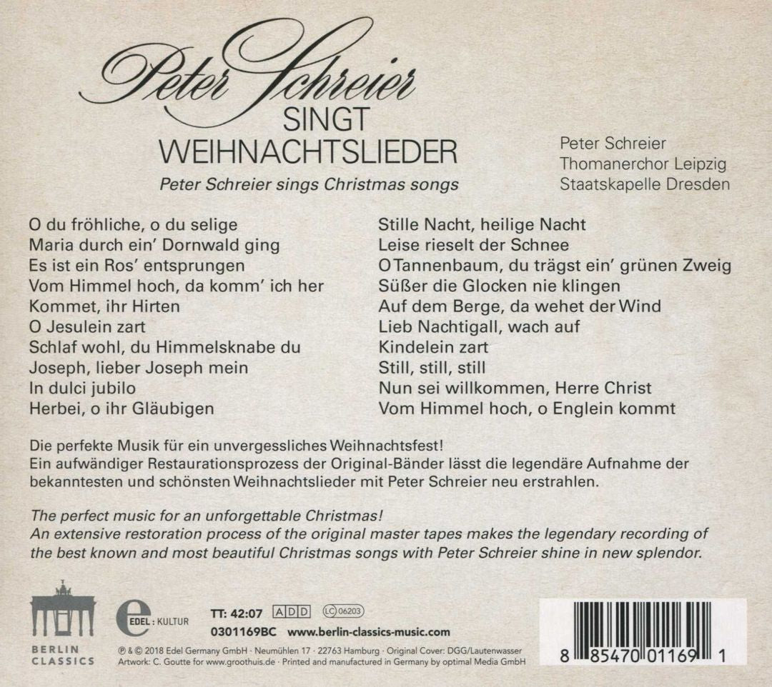 Peter Schreier Singt Weihnachtslieder (Peter Schreier Sings Christmas Carols) cover art