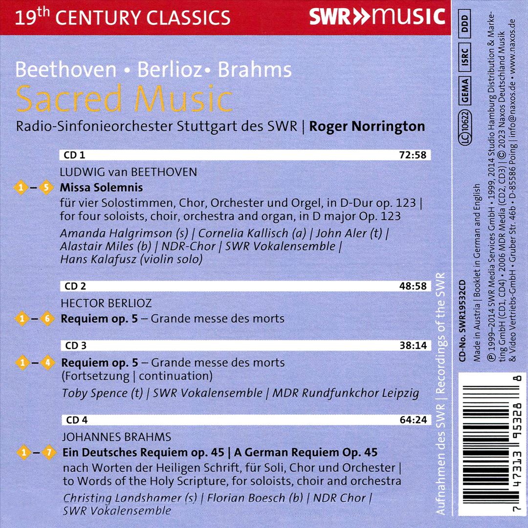 Sacred Music: Beethoven, Berlioz, Brahms cover art