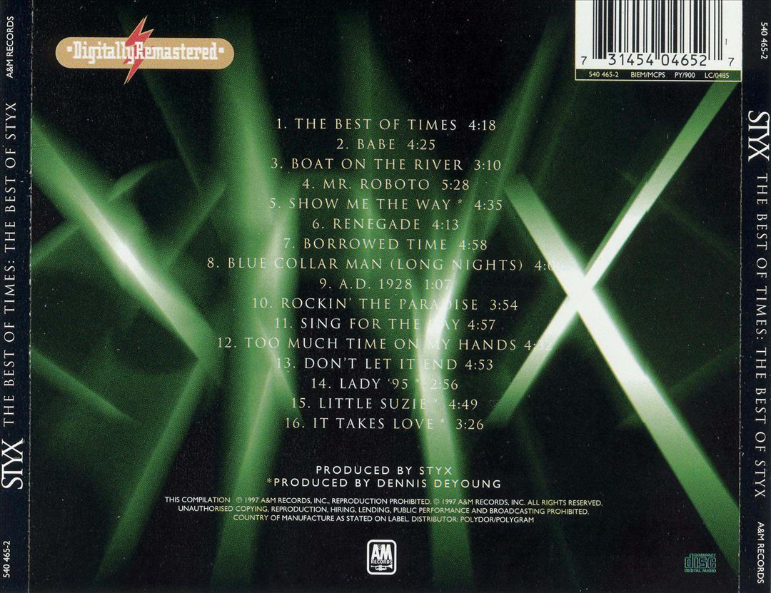 Best of Times: The Best of Styx cover art