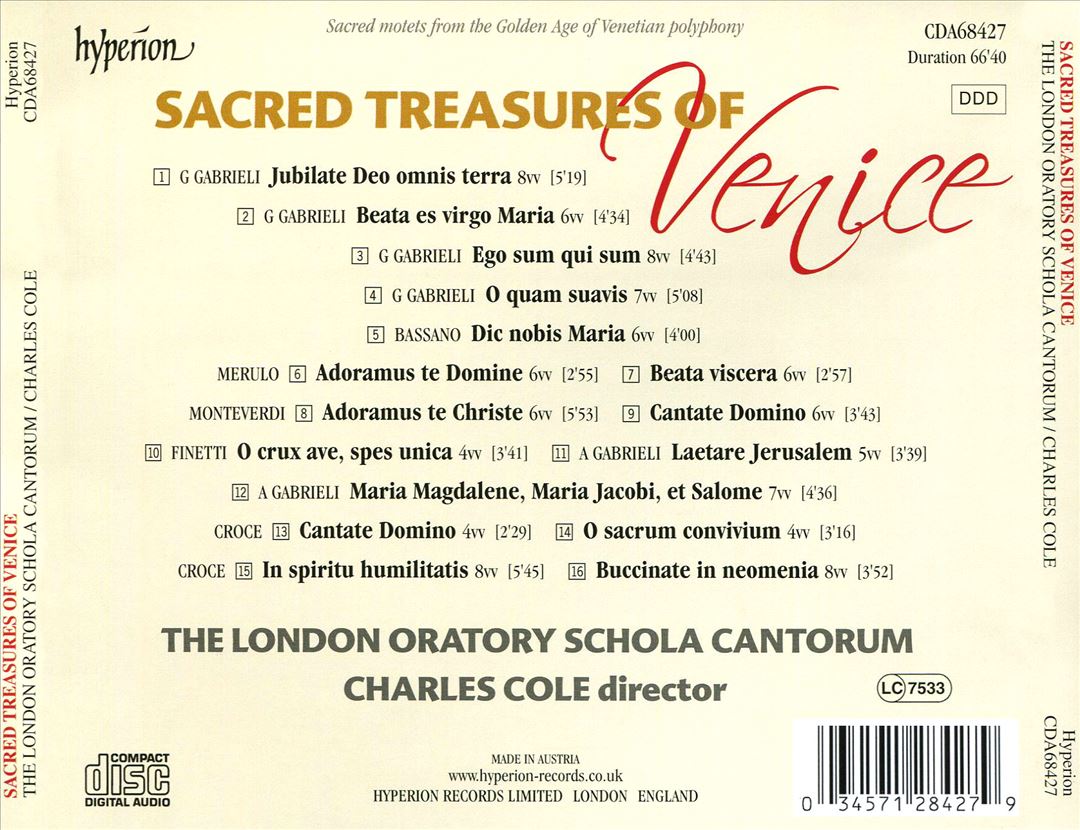 Sacred Treasures of Venice cover art