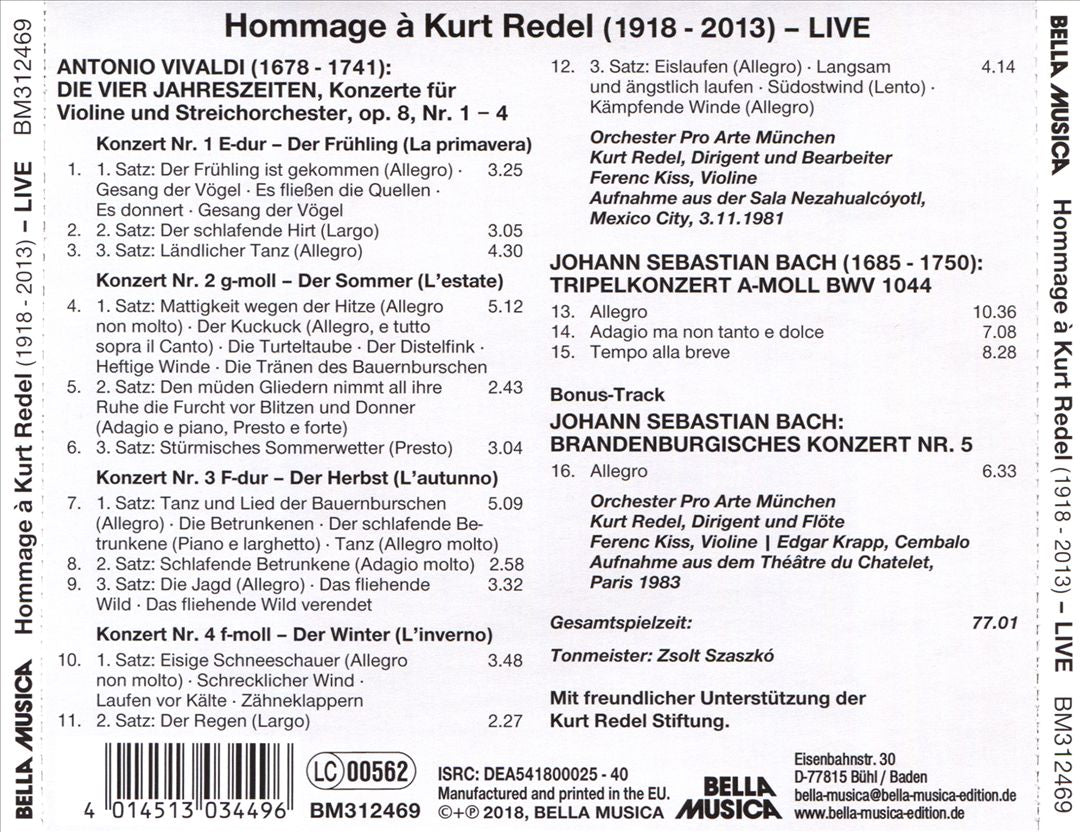 Antonio Vivaldi: Die Vier Jahreszeiten; Johann Sebastian Bach: Tripelkonzert a-moll BWV 1044 cover art