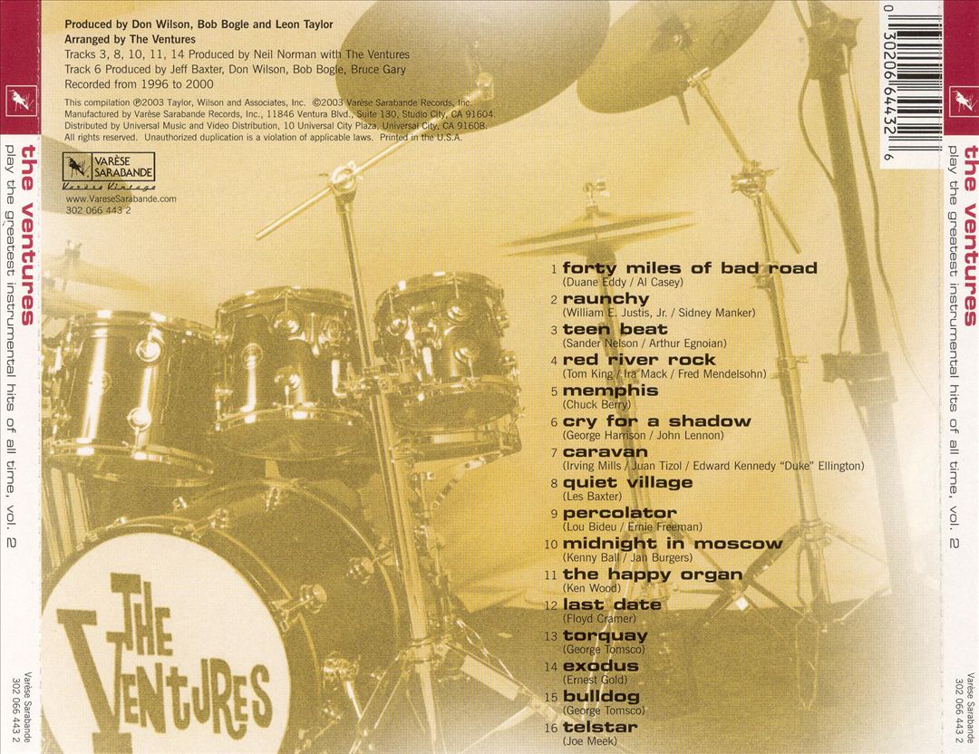 Ventures Play the Greatest Instrumental Hits of All Time, Vol. 2 cover art
