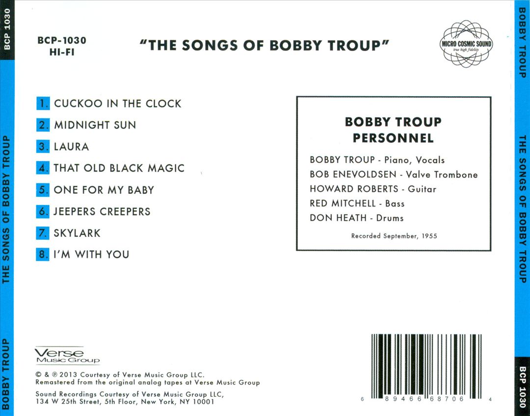 Songs of Bobby Troup cover art