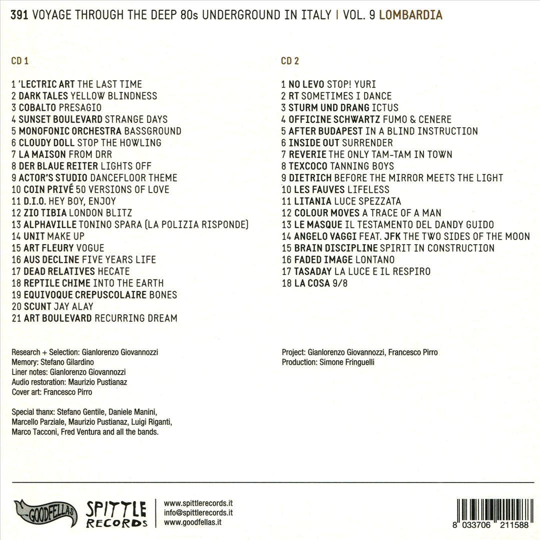 391, Vol. 9: Lombardia Voyage Through the Deep 80s Underground cover art