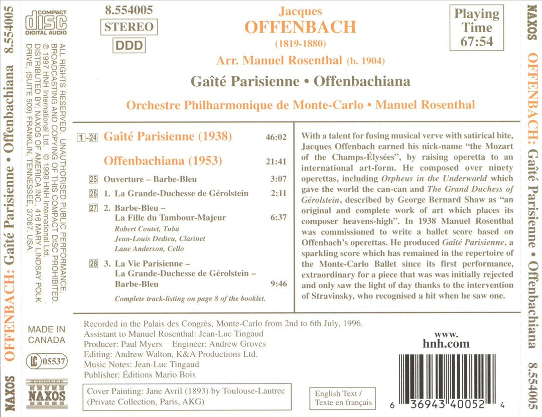 Offenbach: Gaîté Parisienne; Offenbachiana cover art