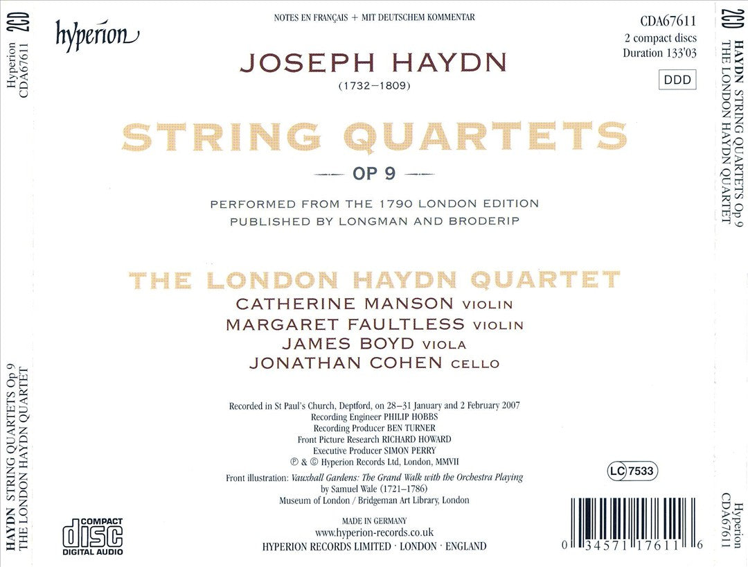 Haydn: String Quartets, Op. 9 cover art