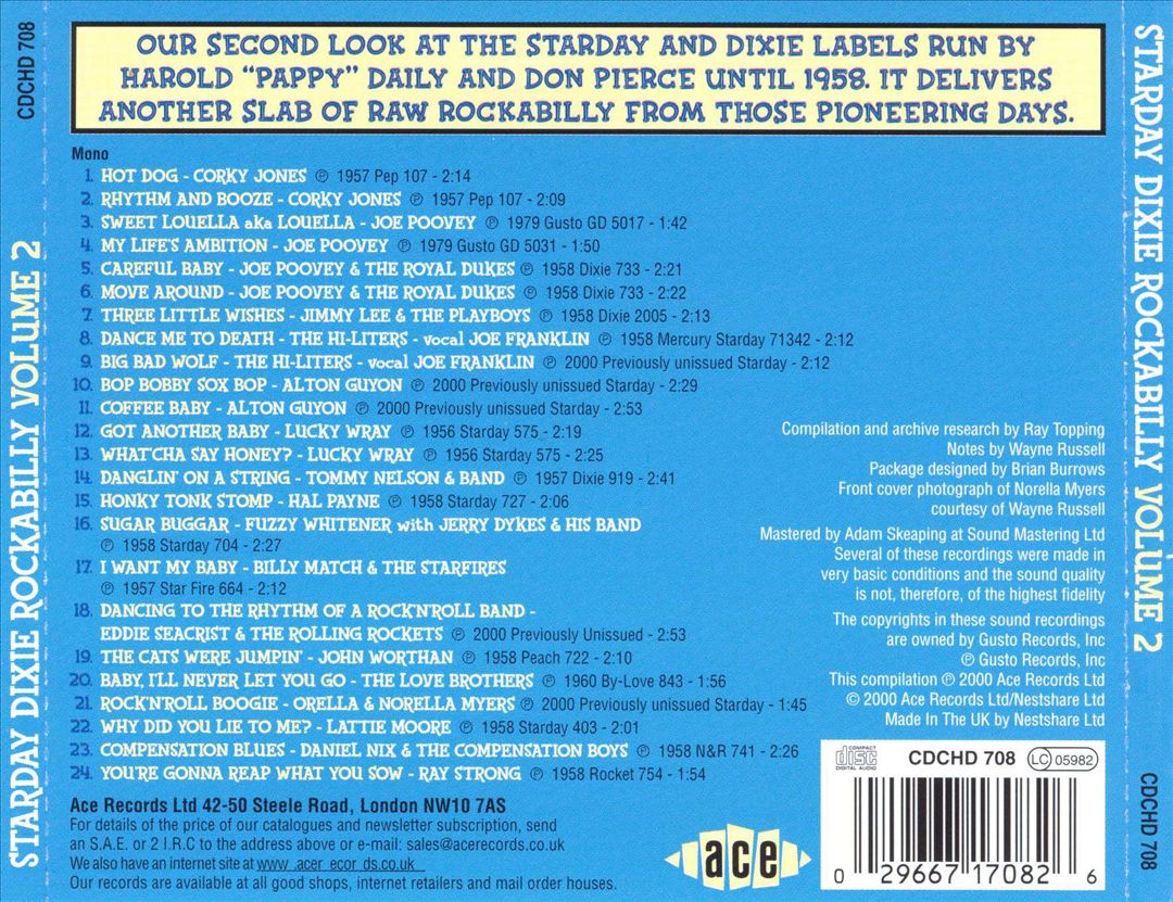 Starday Dixie Rockabilly, Vol. 2 cover art
