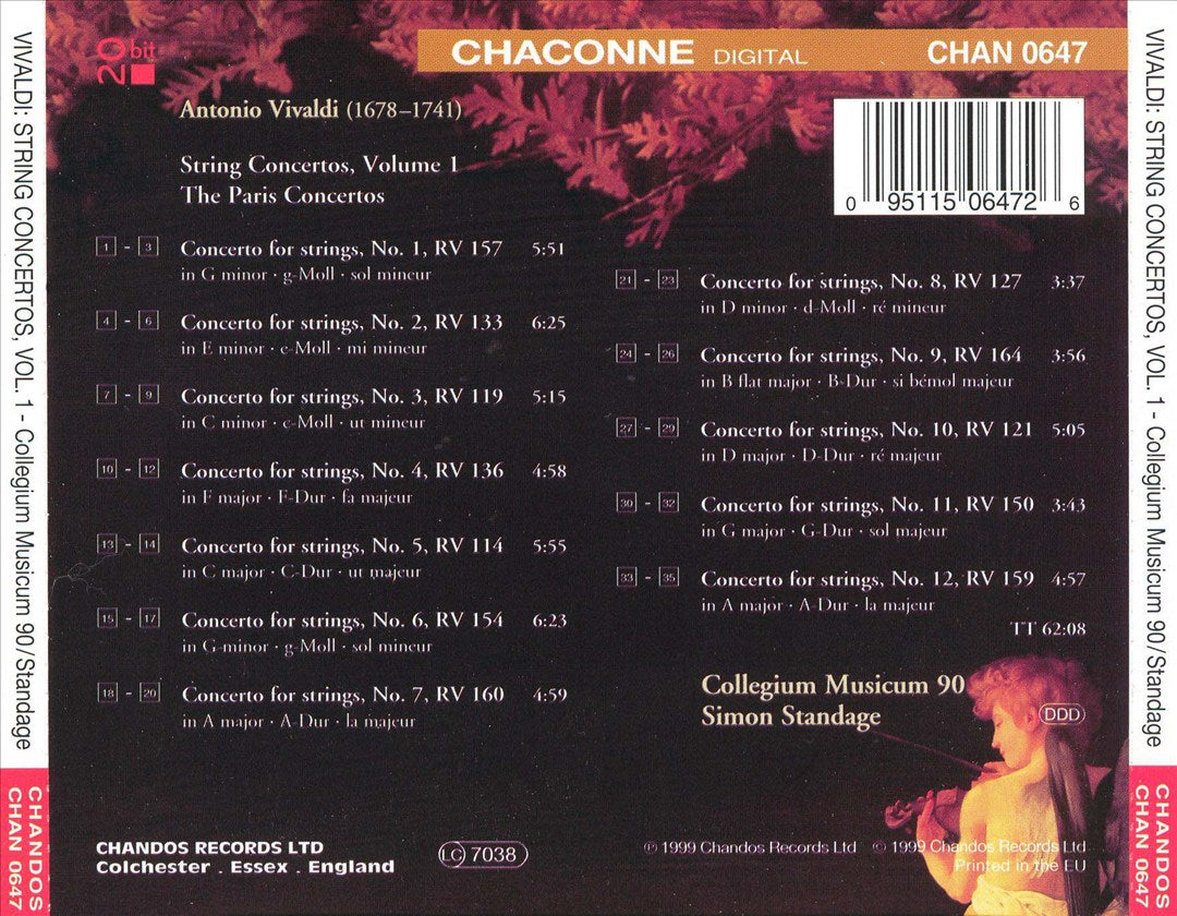 Vivaldi: String Concertos, Vol. 1 - The Paris Concertos cover art