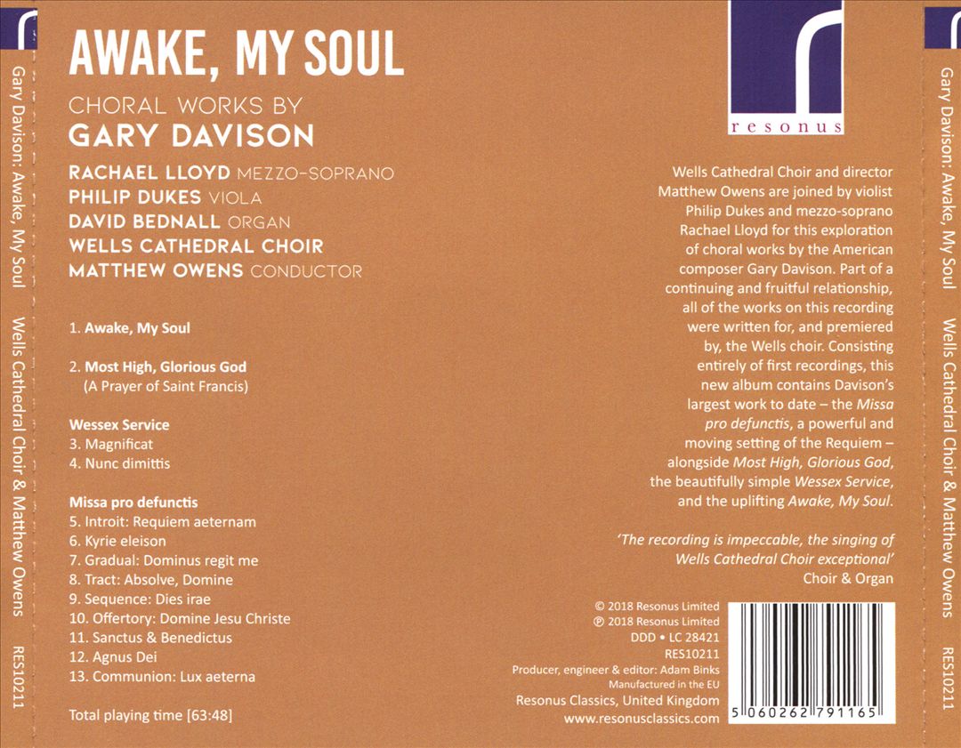 Awake My Soul: Choral Works by Gary Davison cover art