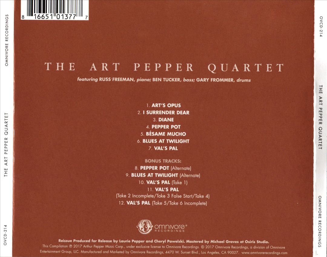 Art Pepper Quartet cover art