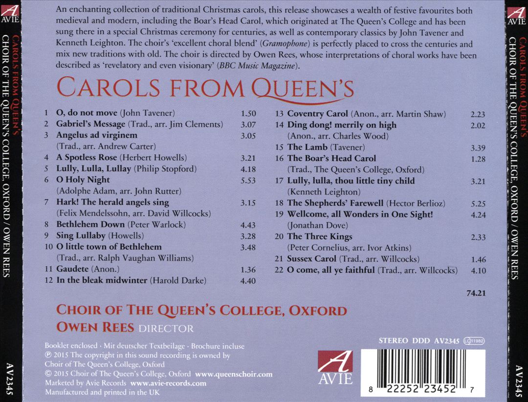 Carols from Queen's cover art