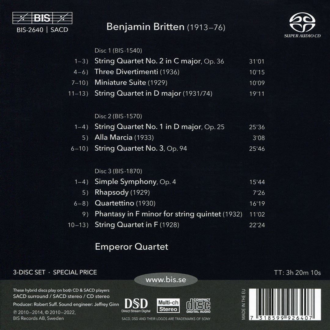 Britten: The Music for String Quartet cover art