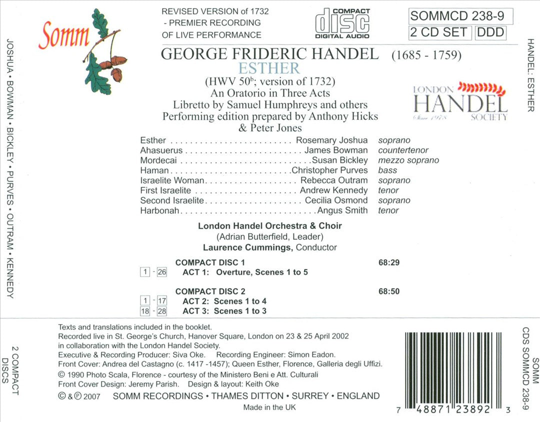 Handel: Esther cover art
