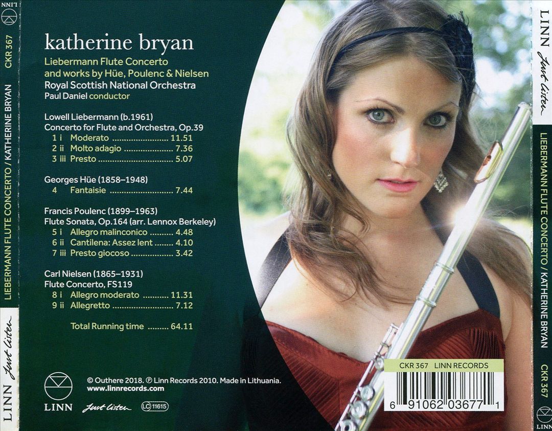 Katherine Bryan plays Lowell Liebermann, Georges Hüe, Poulenc & Nielsen cover art