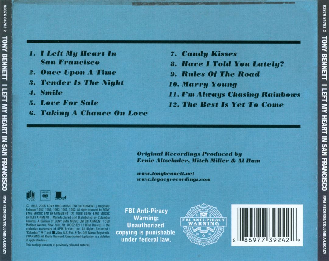 I Left My Heart in San Francisco cover art