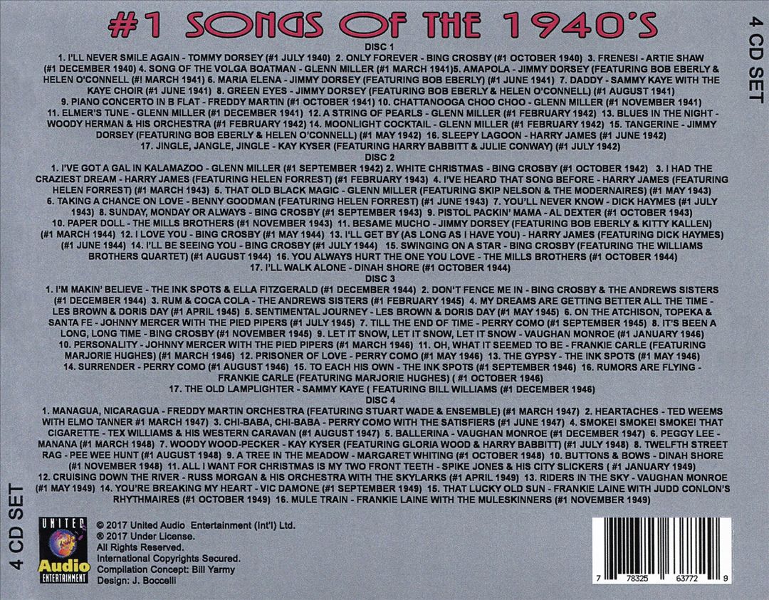 #1 Songs of the 1940's cover art