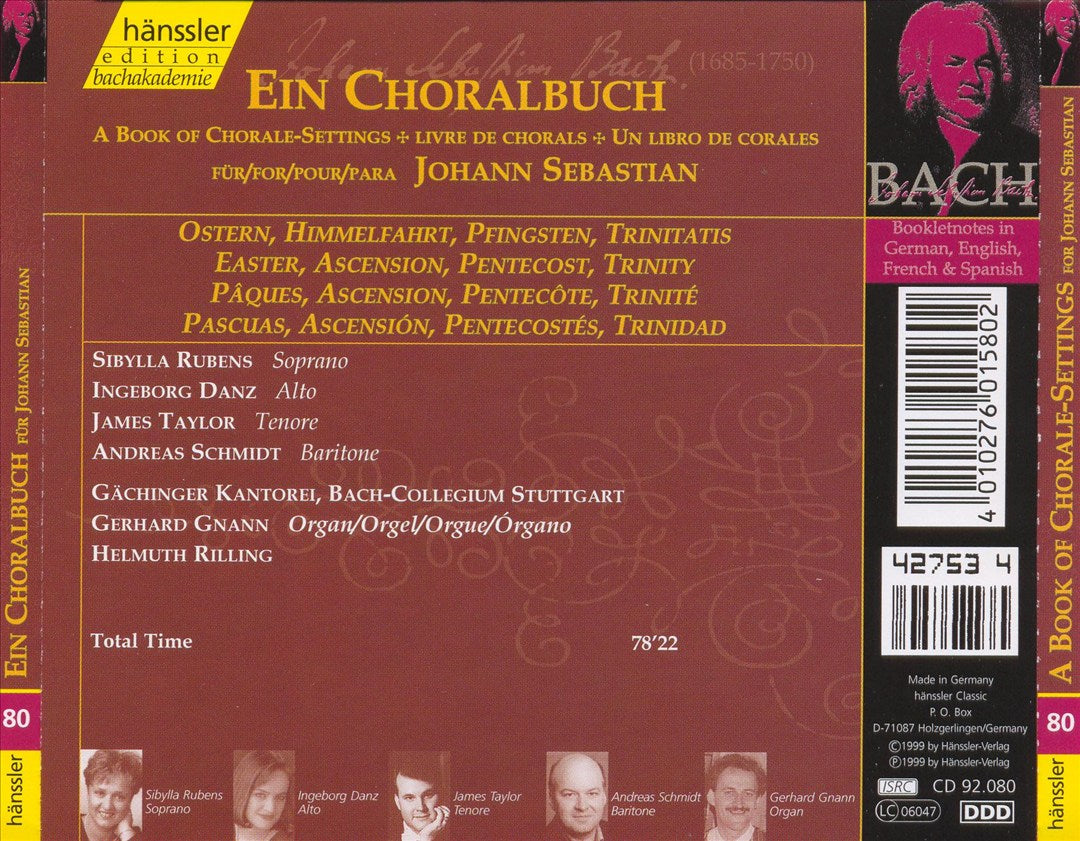 Book of Chorale-Settings for Johann Sebastian, Vol. 3: Easter, Ascension, Pentecost, Trinity cover art