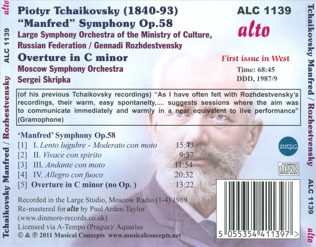 Tchaikovsky: Manfred Symphony; Overture in C minor cover art